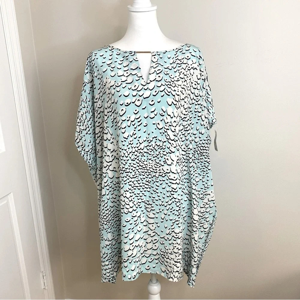 NWT Diane Von Furstenburg SIILK Beonica Leopard Rain Spots Halo Kaftan Dress S